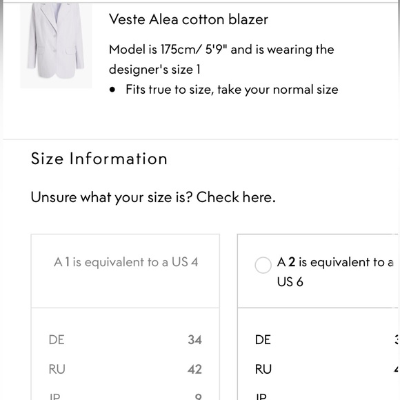 BA&SH
Veste Alea cotton blazer lilac - Picture 5 of 9